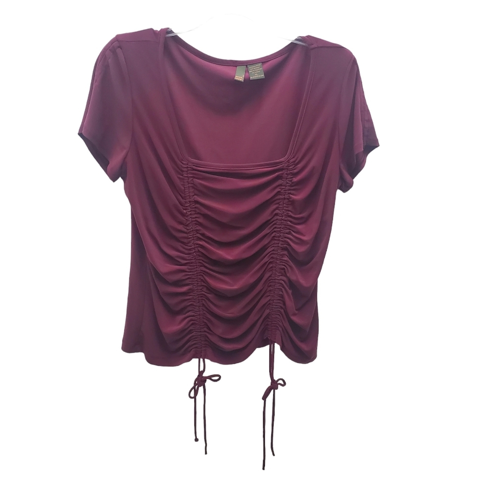 Sere Nade XL Drawstring Ruched Y2K Top Adjustable Ties